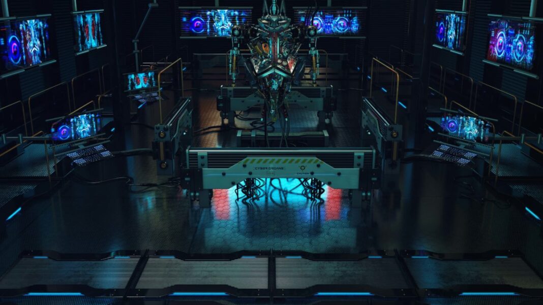 Artificial futuristic laboratory