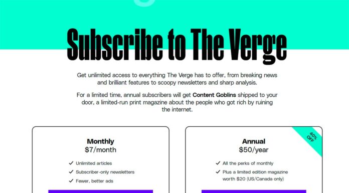 Así es el muro de pago que ha implantado The Verge